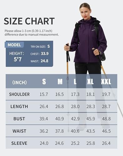 Pioneer Camp Women's Rain Jacket with Hood Waterproof Windbr...