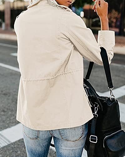 Soulomelody Women Military Anorak Jackets Zip Up Snap Button...