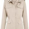 Soulomelody Women Military Anorak Jackets Zip Up Snap Button...