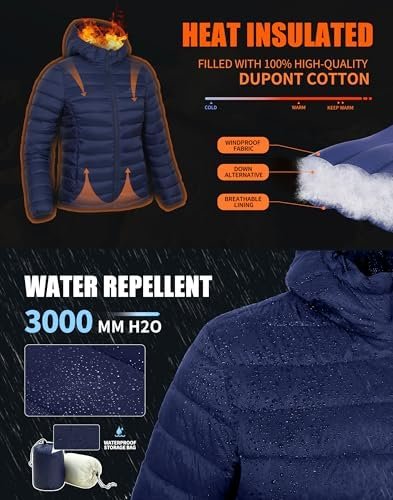Pioneer Camp Women's Packable Puffer Jacket Winter Light Wei...