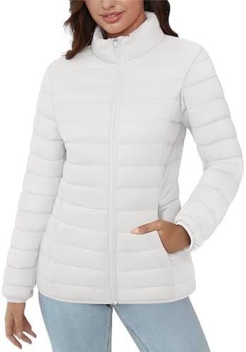 MAGCOMSEN Women's Puffer Jacket Lightweight Quilted Padded 4...