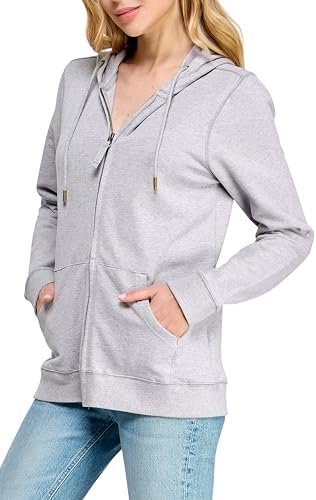 Women's GOTS Certified 100% Organic Cotton Sweatshirts Zip U...