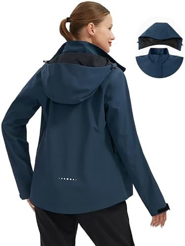 Pioneer Camp Women's Rain Jacket with Hood Waterproof Windbr...
