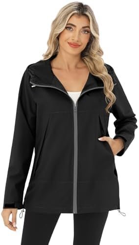 Avoogue Rain Jacket Women Waterproof Lightweight Raincoat Li...