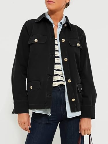 Tankaneo Womens Oversized Casual Shirt Jackets Military Util...