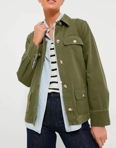 Tankaneo Womens Oversized Casual Shirt Jackets Military Util...