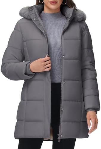 YUCOLEN Womens Winter Parka Coat Warm Thicken Jacket Down Pu...