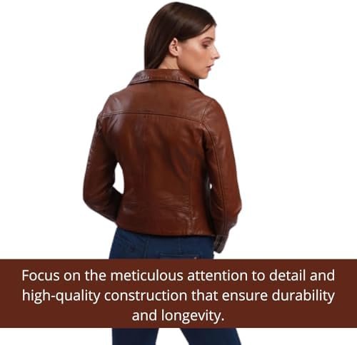 Women's Lamb Leather Jacket Classic Biker Style, Perfecto De...