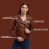 Women's Lamb Leather Jacket Classic Biker Style, Perfecto De...