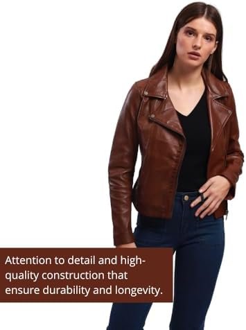 Women's Lamb Leather Jacket Classic Biker Style, Perfecto De...