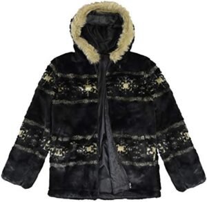 Outfitters Women's Reversible Faux Fur Patterned Zip Up Jack... Outfitters Women's Reversible Faux Fur Patterned Zip Up Jack...