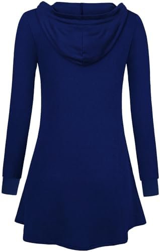 Miusey Womens Zip Up Long Hoodie Jacket Lightweight Tunic Sw...