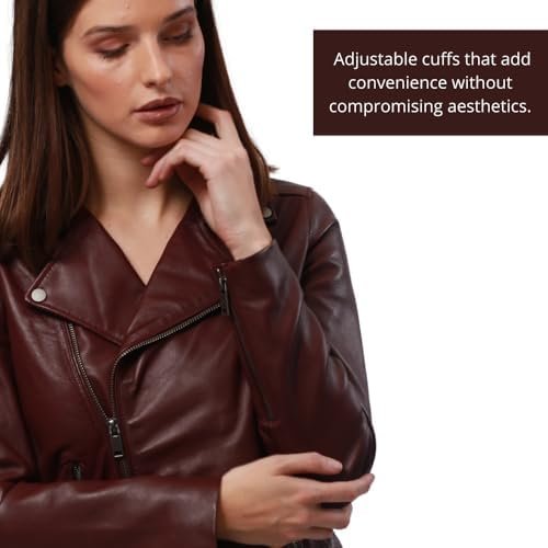 Women's Lamb Leather Jacket Classic Biker Style, Perfecto De...