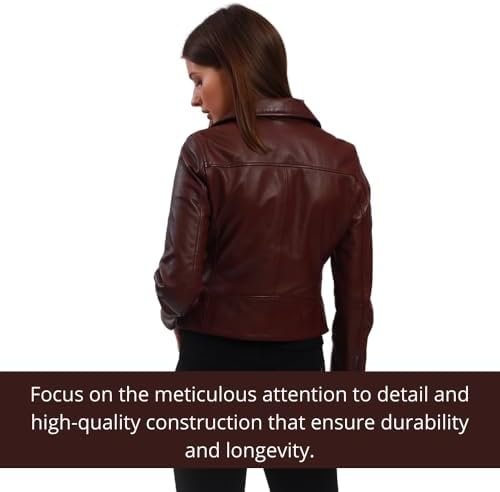 Women's Lamb Leather Jacket Classic Biker Style, Perfecto De...
