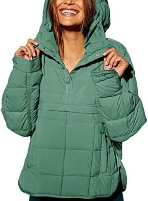 chouyatou Women's Quilted Pullover Puffer Jacket Packable Ho... chouyatou Women's Quilted Pullover Puffer Jacket Packable Ho...