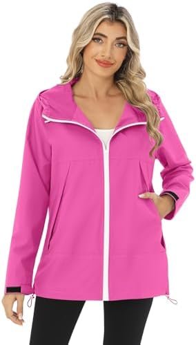 Avoogue Rain Jacket Women Waterproof Lightweight Raincoat Li...