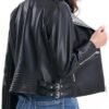 Leather Jacket Women,Lambskin Motorcycle Jacket,Zip Front,Be...