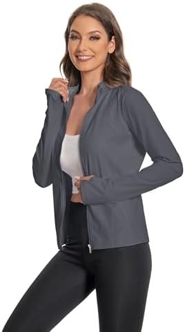 Women's Slim Fit Yoga Jackets Workout Lightweight Running At...