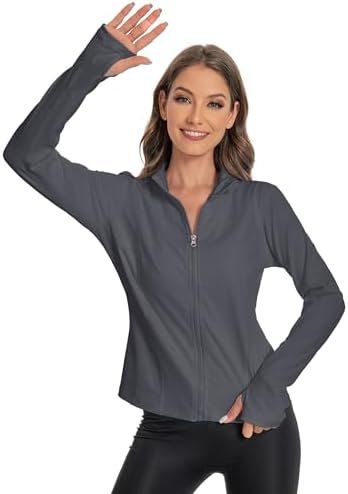 Women's Slim Fit Yoga Jackets Workout Lightweight Running At...