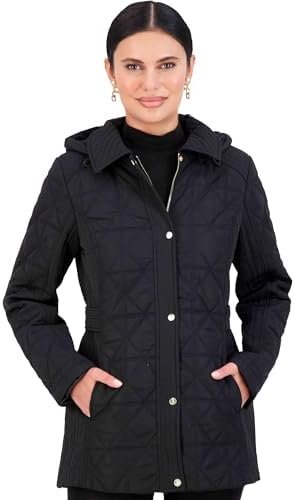 Jones NY Quilted Women's Puffer Jacket Womens Winter Coat wi... Jones NY Quilted Women's Puffer Jacket Womens Winter Coat wi...
