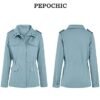 Pepochic Womens Military Jacket Zip Up Snap Buttons Lightwei...