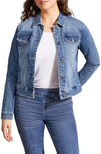 Tribal Women's Classic Cotton Denim Jacket with Pockets