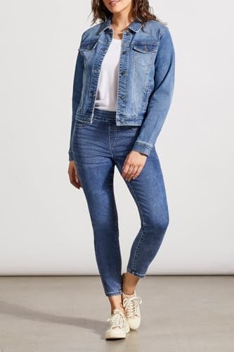 Tribal Women's Classic Cotton Denim Jacket with Pockets