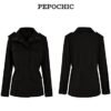 Pepochic Womens Military Jacket Zip Up Snap Buttons Lightwei...