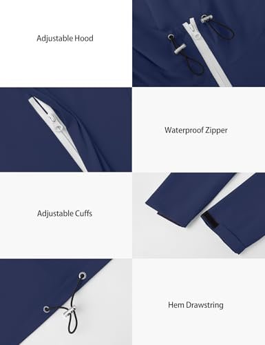 Avoogue Rain Jacket Women Waterproof Lightweight Raincoat Li...