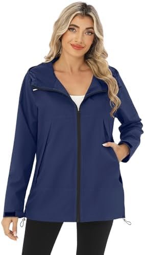 Avoogue Rain Jacket Women Waterproof Lightweight Raincoat Li...