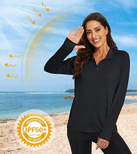 MAGCOMSEN Women's UPF 50+ Lightweight Athletic Jacket Sun Pr...