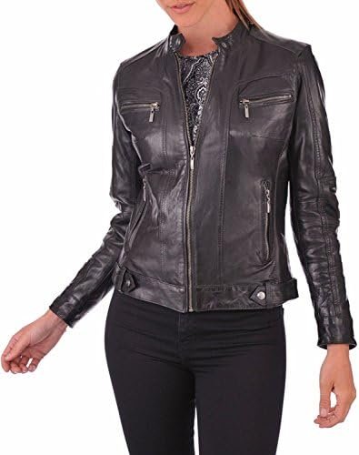 Luis Women Lambskin Leather Jacket Stylish Motorcycle Bomber...