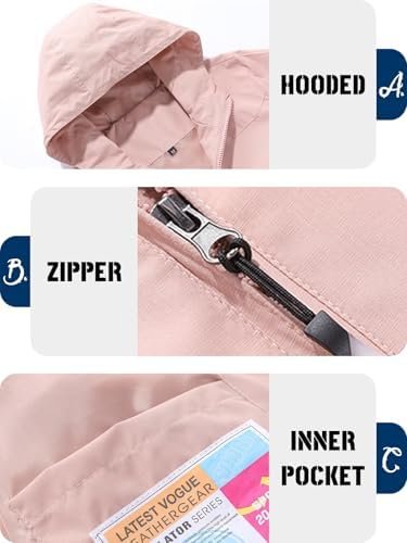 Womens Rain Jacket Custom with Logo Text Personalized Lightw...