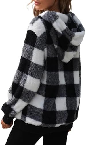 Nirovien Womens Sherpa Jacket Fuzzy Zip Up Hoodie Oversized ...