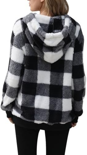 Nirovien Womens Sherpa Jacket Fuzzy Zip Up Hoodie Oversized ...