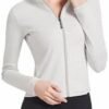 Ribbed Hoodies for Women Lightweight Full Zip Up Jackets Lon...
