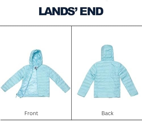 Lands' End Kids Packable Hooded Down Puffer Jacket Coat (XXS...