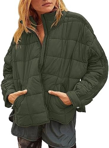 Muchpow Women's Lightweight Down Coat Long Sleeve Full Zippe...
