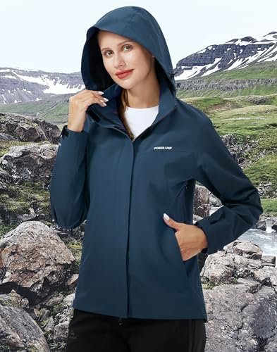 Pioneer Camp Women's Rain Jacket with Hood Waterproof Windbr...