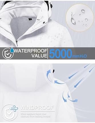 MAGCOMSEN Women's 3-in-1 Winter Coats Snow Ski Jacket Waterp...