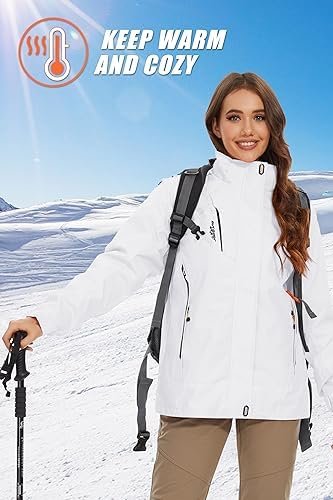 MAGCOMSEN Women's 3-in-1 Winter Coats Snow Ski Jacket Waterp...