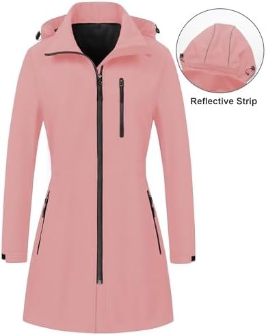 CREATMO US Women's Lightweight Waterproof Long Softshell Tac...