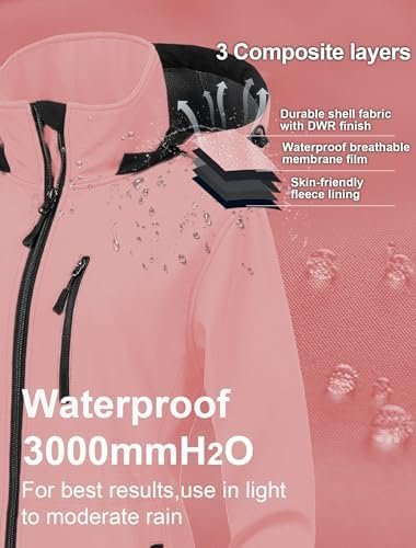 CREATMO US Women's Lightweight Waterproof Long Softshell Tac...