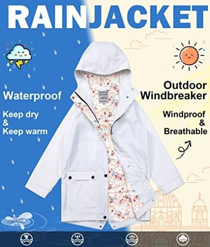 maoo garden Girls Boys Rain Jacket Lightweight Waterproof Ra...
