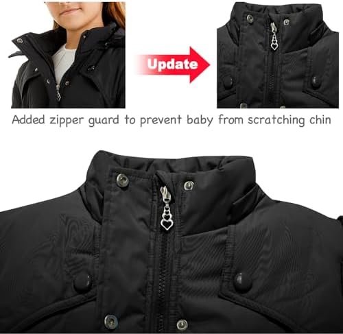 FARVALUE Girls' Winter Coats Fur Hooded Warm Puffer Jacket C...