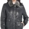 STREGA Womens leather jacket Lambskin Bomber Jacket-detachab...