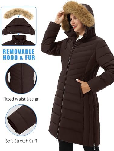 Pioneer Camp Women's Winter Coats Warm Thicken Long Puffer J...