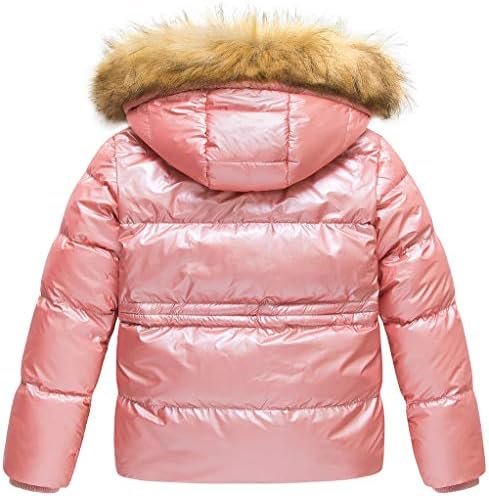 CREATMO US Girl's Kids Metallic Shiny Jacket with Detachable...