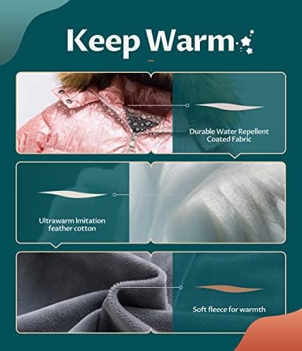 CREATMO US Girl's Kids Metallic Shiny Jacket with Detachable...