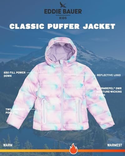 Eddie Bauer Girls' Winter Jacket - Heavyweight Quilted Down ...